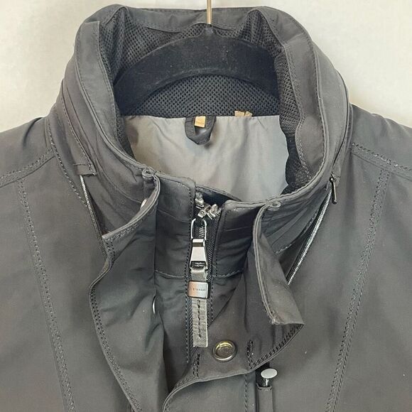 Elie Tahari Coat Men's Medium Black Heavyweight Full Zip Military Field Jacket - Picture 2 of 15